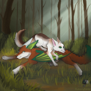 Techno and Tsune By_BlueberryPanda